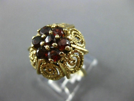 Antique Large 1.25Ct Aaa Garnet 14Kt Yellow Gold … - image 5