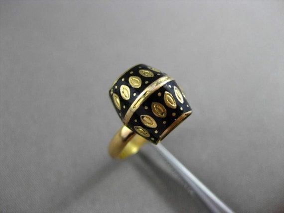 Antique 22Kt Yellow Gold Handcrafted Black Enamel… - image 7