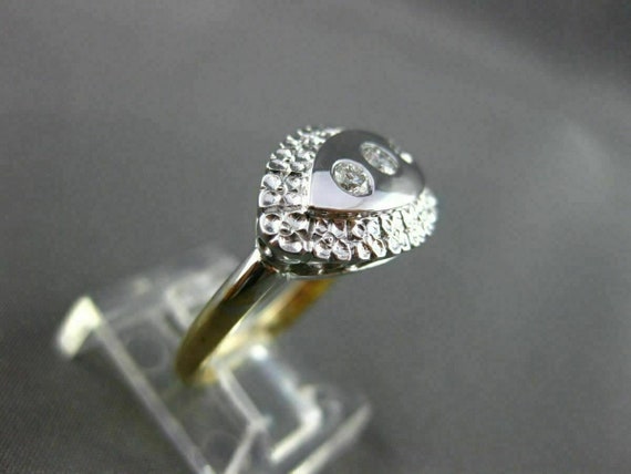 Estate Wide .20ct Diamond 14kt White & Yellow Gol… - image 2