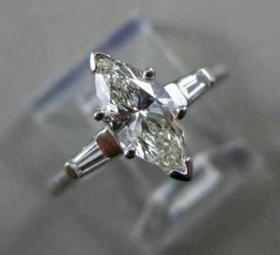 Estate Wide .95Ct Diamond Marquise 14Kt White Gold