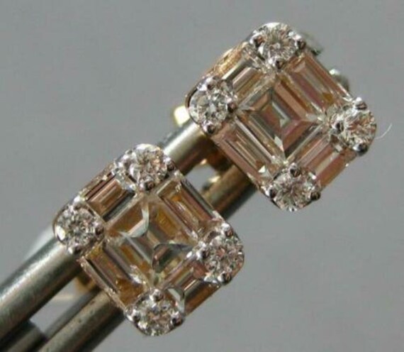 Estate .50ct Diamond 18k Rose Gold Round & Baguet… - image 1