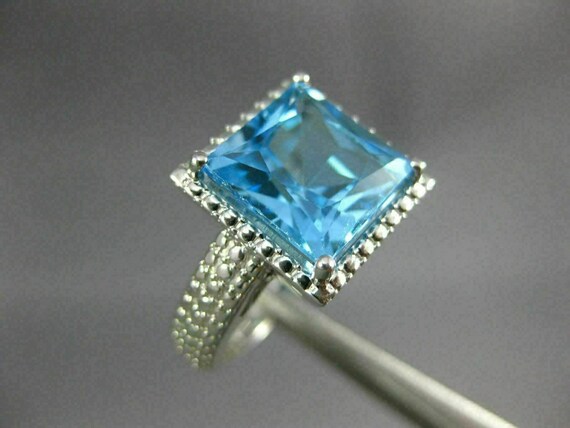 Estate Large 8.0Ct Aaa Blue Topaz 14Kt White Gold… - image 9
