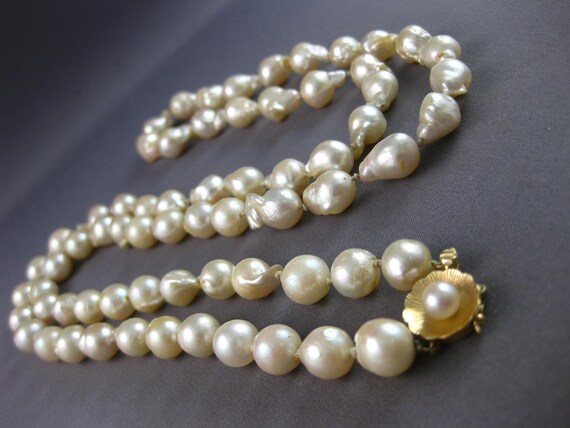 Estate Long Aaa Pearl 14Kt Yellow Gold 3D Classic… - image 9