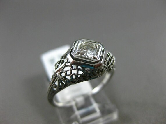 Antique .25Ct Old Mine Diamond Platinum Solitaire… - image 6