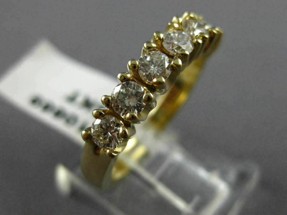Estate 1.20Ct Diamond 14Kt Yellow Gold 7 Stone Cl… - image 3