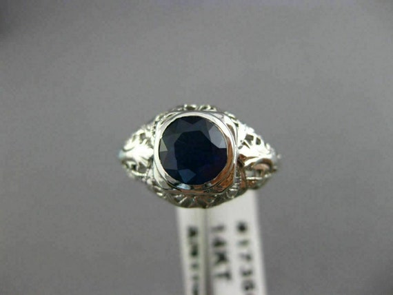 Antique 1.43Ct Aaa Sapphire 14K White Gold 3D Sol… - image 7