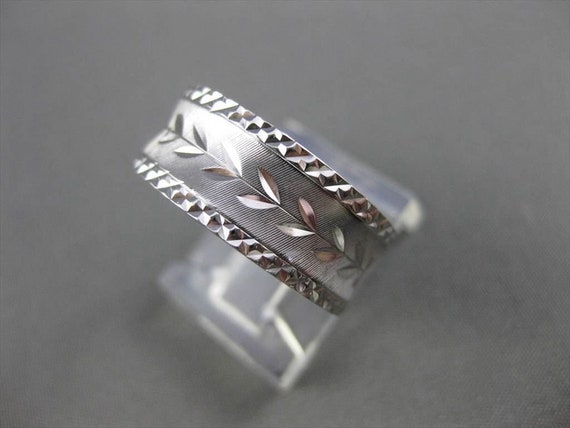 Antique Wide 14Kt White Gold Solid Handcrafted Le… - image 4