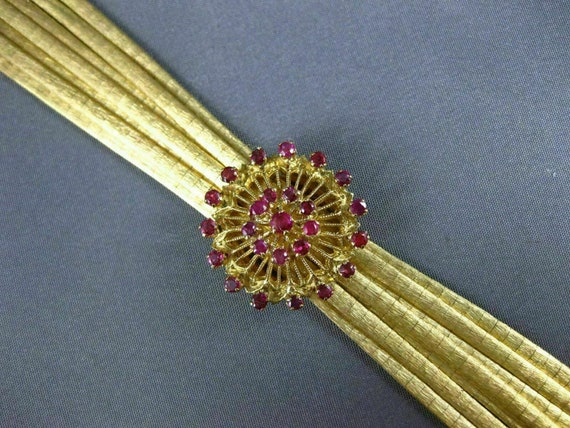 Antique Large 1.70Ct Aaa Ruby 18K Yellow Gold Mul… - image 3