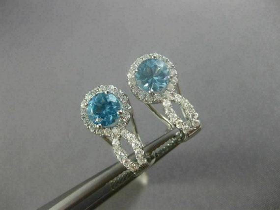 Estate 1.54Ct Diamond & Aaa Blue Topaz 14K White … - image 6