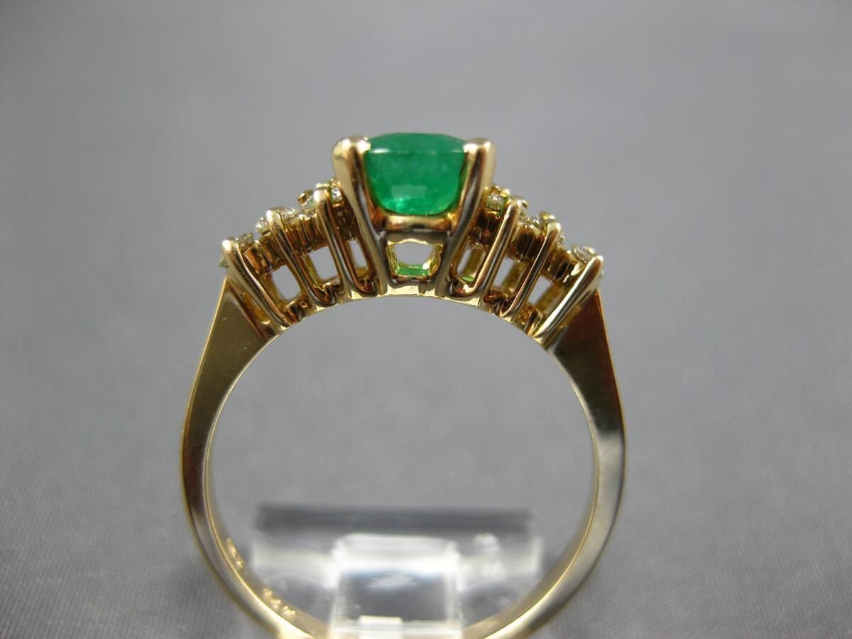 Estate 1.45ct Diamond & Aaa Oval Cut Emerald 14kt Yellow Gold - Etsy