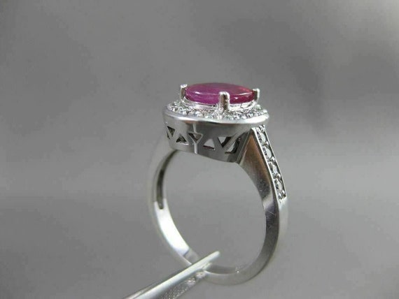 Estate 2.30ct Diamond & Aaa Ruby 14kt White Gold … - image 7