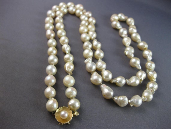Estate Long Aaa Pearl 14Kt Yellow Gold 3D Classic… - image 8