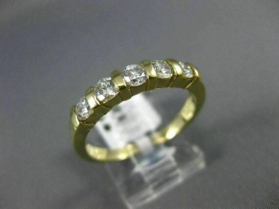 Estate .85Ct Diamond 14Kt Yellow Gold 5 Stone Cha… - image 4