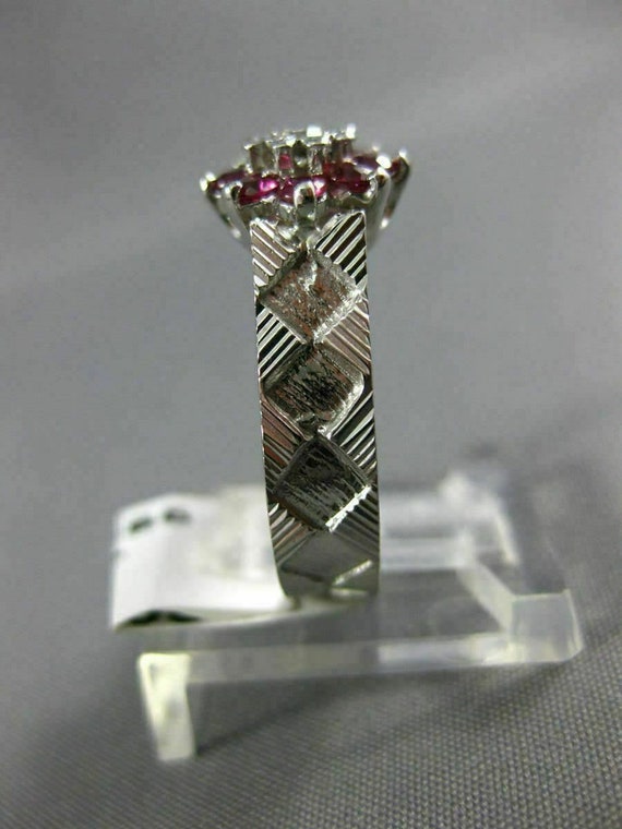 Antique .60Ct Old Mine Diamond and Aaa Ruby 14Kt … - image 4