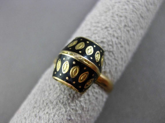 Antique 22Kt Yellow Gold Handcrafted Black Enamel… - image 10