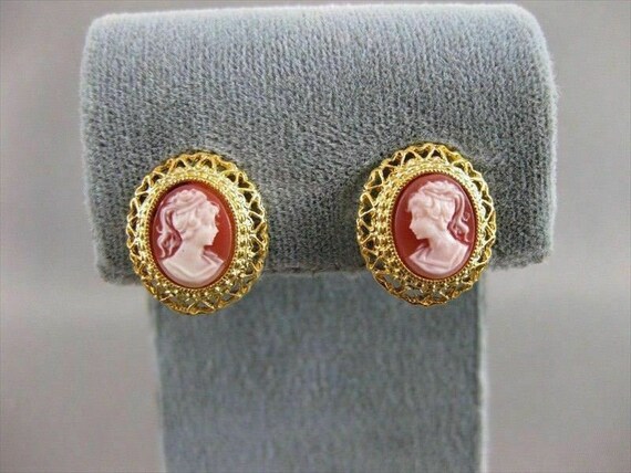 Estate Antique 14k Yellow Gold Lady Shell Cameo F… - image 6