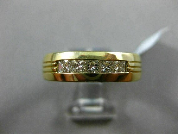 Estate .70Ct Princess Diamond 14Kt Yellow Gold 5 … - image 2