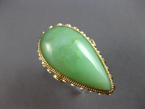 Antique Extra Large Aaa Jade 14K Yellow Gold Pear… - image 6