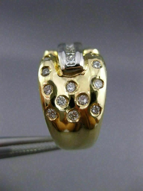 Estate Large .90Ct Diamond 14Kt 2 Tone Gold Etoil… - image 3