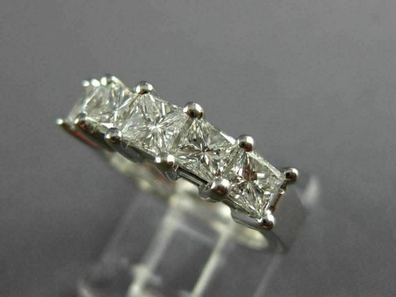 Estate 1.33Ct Princess Diamond 14Kt White Gold 3D… - image 5