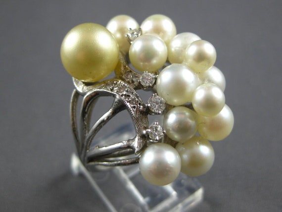 Estate Extra Large Diamond And White & Golden Sou… - image 3