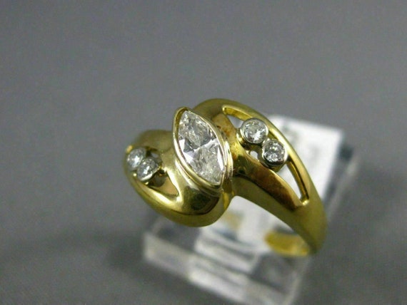 Antique Wide .33Ct Diamond 14Kt Yellow Gold 3D Pr… - image 5