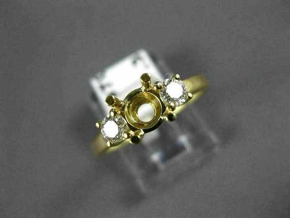 Estate .36ct Diamond 14kt Yellow Gold 3 Stone Sem… - image 3