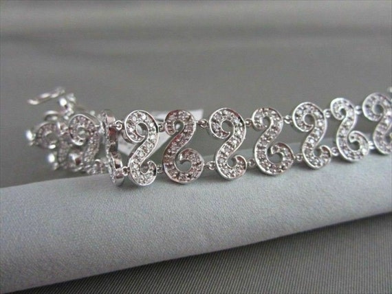 Antique Wide 1.5Ctw Filigree 14Kt Diamond "S" Des… - image 7