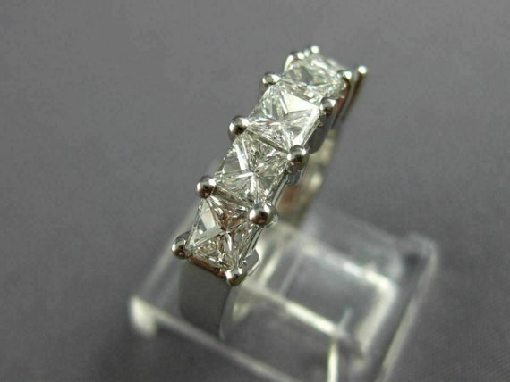 Estate 1.33Ct Princess Diamond 14Kt White Gold 3D… - image 9