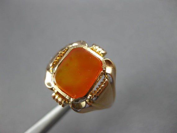 Antique Wide Aaa Orange Chalcedony 14Kt Rose Gold… - image 7