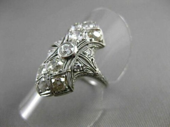 Antique Wide 1.20Ct Old Mine Diamond Platinum Fil… - image 8