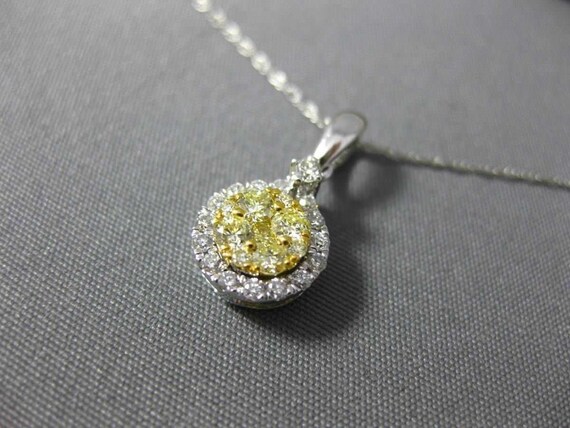 Estate .43Ct White and Fancy Yellow Diamond 14Kt … - image 3