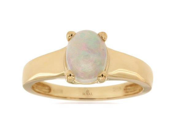 Estate .90ct Aaa Opal 14kt Yellow Gold Classic 4 … - image 1