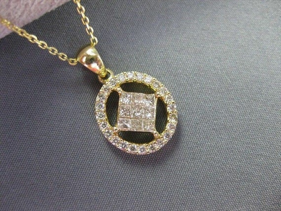 Estate .60Ct Diamond 18Kt Yellow Gold Halo Diamon… - image 3