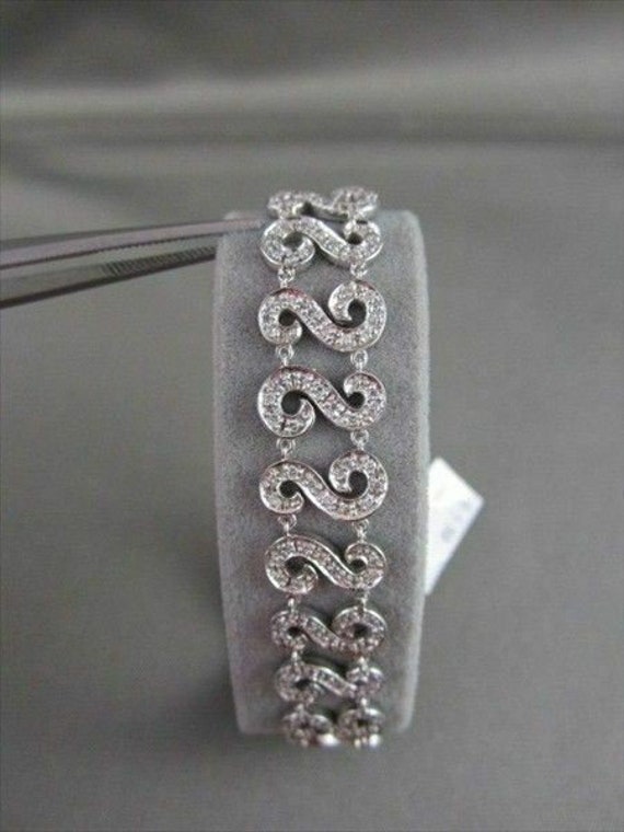 Antique Wide 1.5Ctw Filigree 14Kt Diamond "S" Des… - image 4