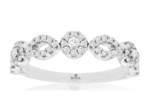 Estate .33Ct Diamond 14Kt White Gold 3D Classic M… - image 1