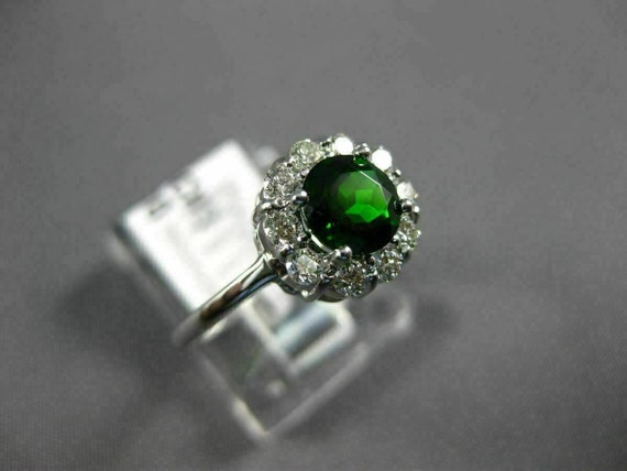 Estate 1.05Ct Diamond & Aaa Green Garnet 14K Whit… - image 4