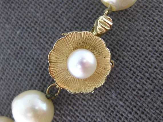 Estate Long Aaa Pearl 14Kt Yellow Gold 3D Classic… - image 2