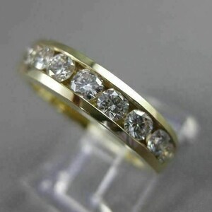 Estate 1.95Ct Diamond 14Kt Yellow Gold 3D Round Channel Anniversary Ring #14573