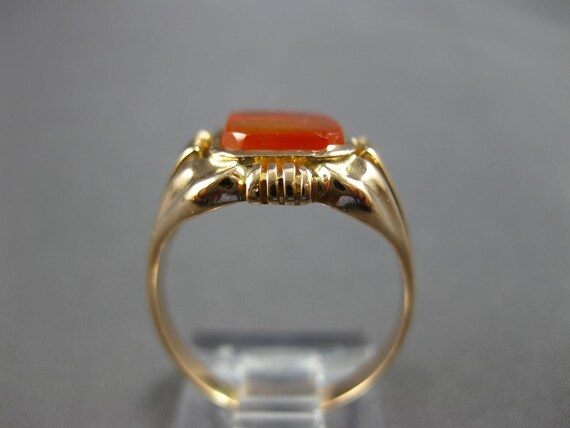 Antique Wide Aaa Orange Chalcedony 14Kt Rose Gold… - image 6