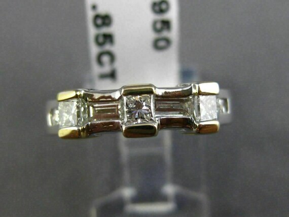 Estate Wide .85Ct Diamond 14Kt Two Tone Gold Wedd… - image 7