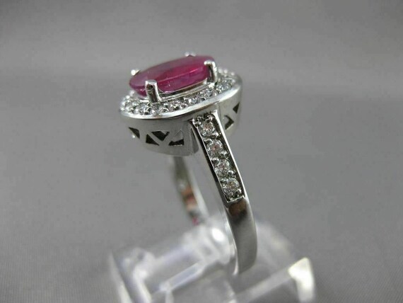 Estate 2.30ct Diamond & Aaa Ruby 14kt White Gold … - image 3