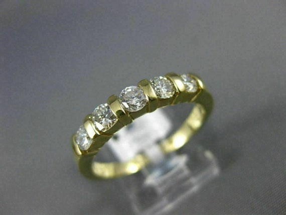 Estate .85Ct Diamond 14Kt Yellow Gold 5 Stone Cha… - image 3