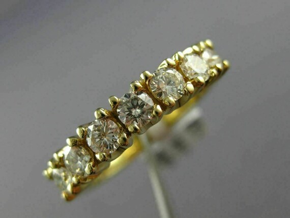 Estate 1.20Ct Diamond 14Kt Yellow Gold 7 Stone Cl… - image 10
