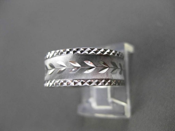 Antique Wide 14Kt White Gold Solid Handcrafted Le… - image 3