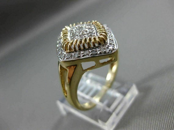 Estate Large .35Ct Diamond 14K Two Tone Gold 3D S… - image 10