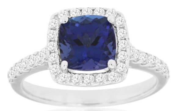 Estate 2.08Ct Diamond  AAA Tanzanite 14Kt White G… - image 2