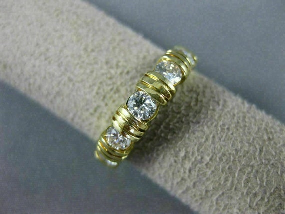 Estate .80Ct Diamond 14Kt Yellow Gold 5 Stone Cha… - image 7