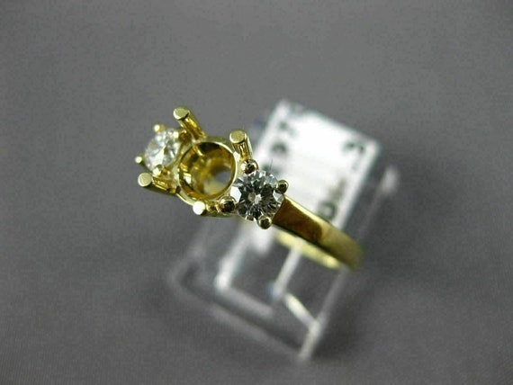 Estate .36ct Diamond 14kt Yellow Gold 3 Stone Sem… - image 5