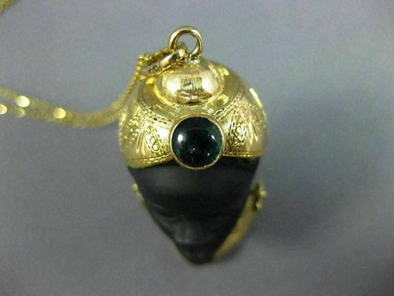 Antique Large Tourmaline 18Kt Yellow Gold Gioiell… - image 6